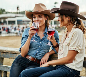 Guests enjoying wine at an outdoor event