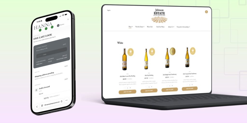Bottle360 web store shown on laptop and phone