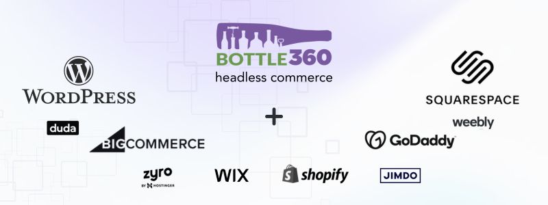 image of logos of website builders that bottle360 integrates with