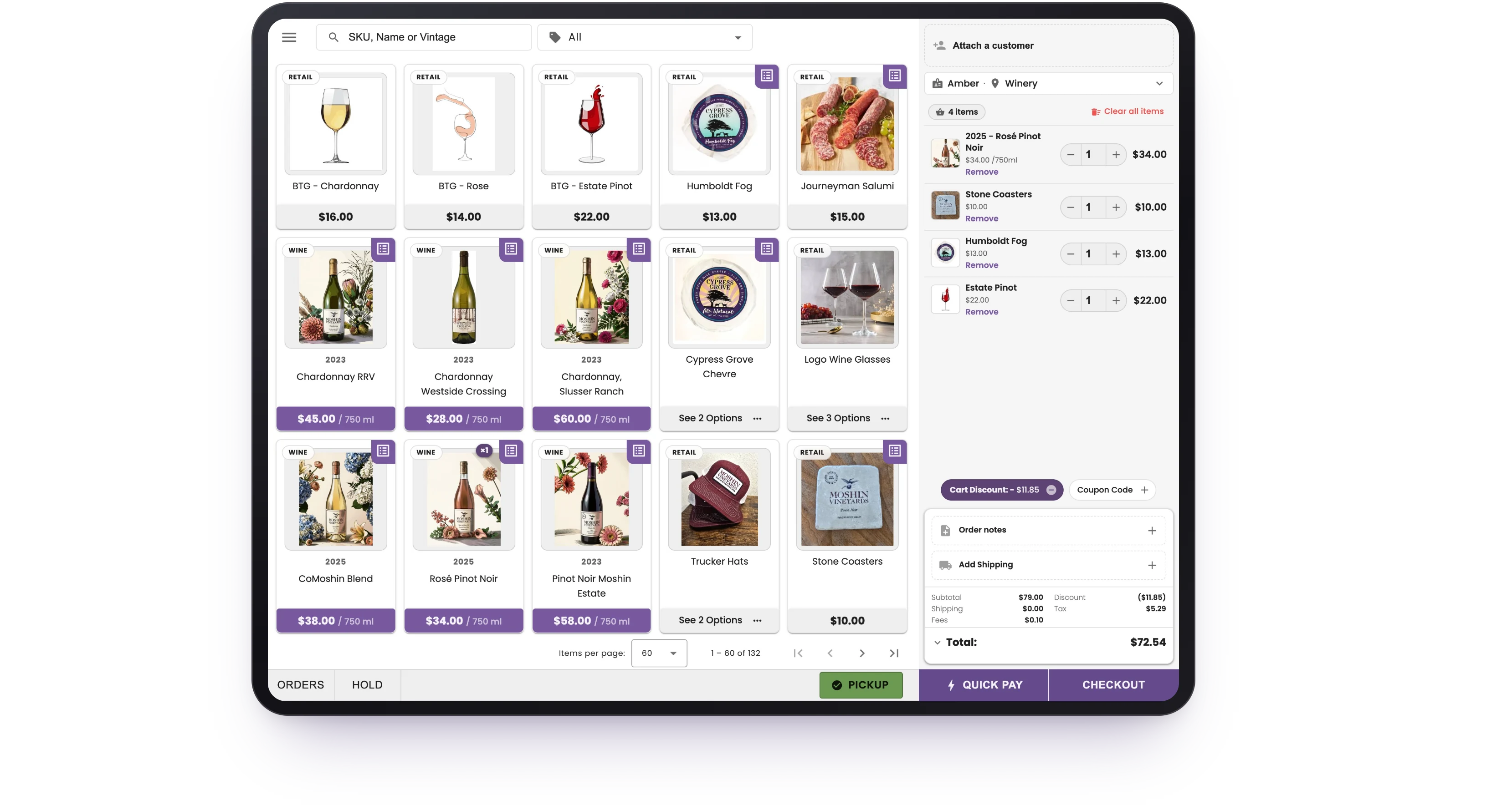 Bottle360 point of sale on iPad